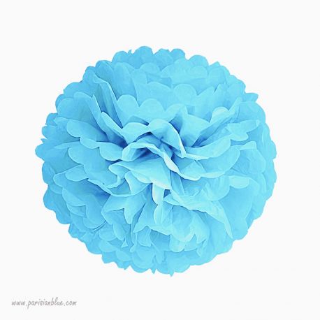 Rosace papier de soie bleu aqua