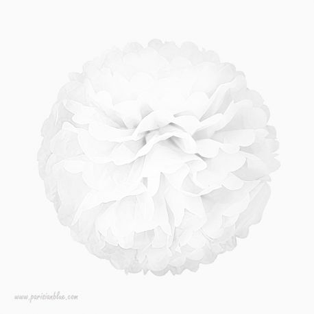 rosace pompon papier de soie diy rosace pompom blanc decoration reine neige