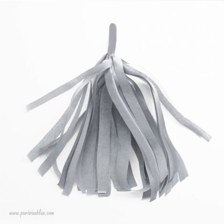 Pompon Franges Tassel -Argent - Papier Soie pour Guirlande DIY