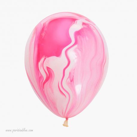 ballon marble ballon tye and die ballon rose marbré ballon imprimé rose anniversaire enfant fille luxe paris