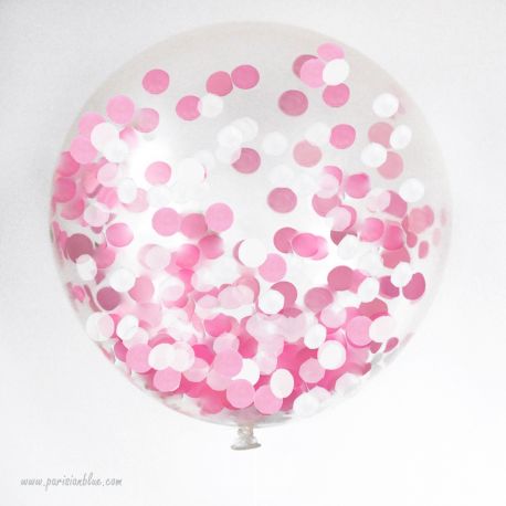 Maxi Ballon avec confettis rose