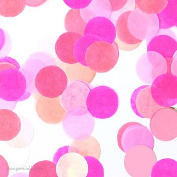 Larges confettis papier de soie multi rose