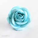 Barrette cheveux rose fleur bleu aqua