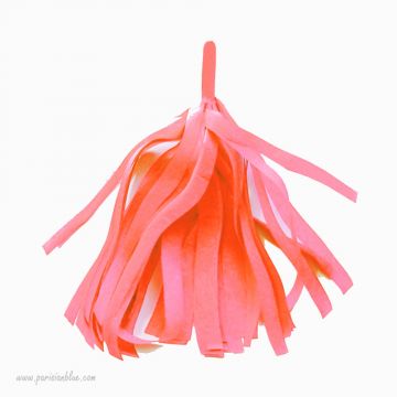 pompon franges tassel rose corail papier soie pour guirlande pompon diy 