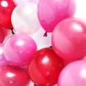 Maxi lot de 18 ballons nacre dégradé de rose et rouge