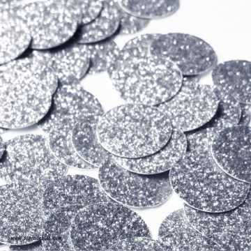 confetti rond paillettes argent fete anniversaire princesse theme elsa reine des neiges 