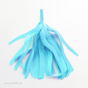 Pompon Franges Tassel -Bleu aqua - Papier Soie pour Guirlande DIY