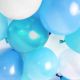 Maxi lot de 18 ballons nacre dégradé de bleus