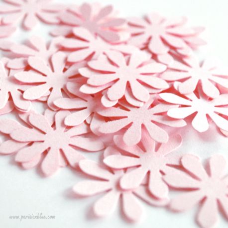 confettis fleurs rose