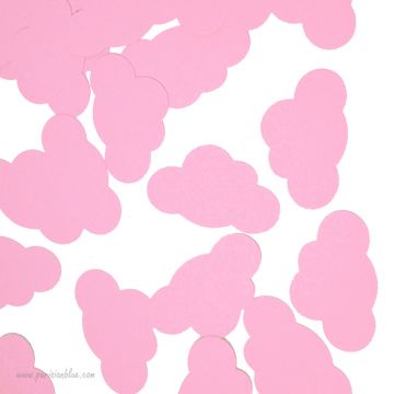 confettis nuages rose