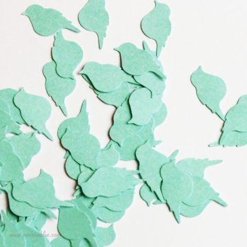 Confettis Oiseaux Vert d'eau