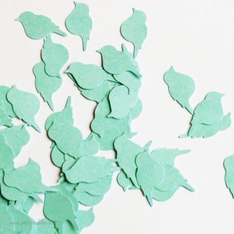 Confettis Oiseaux Vert d&#039;eau